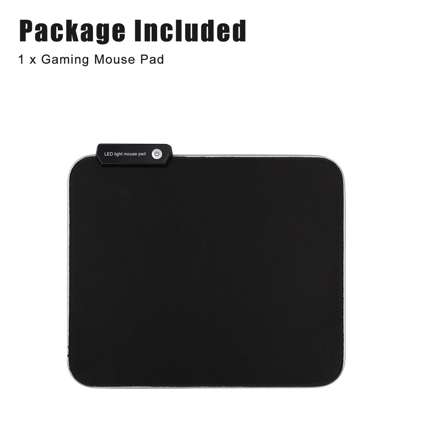 RGB Large Gaming Mouse Pad, Extended Thick LED Keyboard Pad with 9 Lighting Modes, Anti-Slip Waterproof Oversized Computer Mouse Pad Mat, Xl/9.8X11.8Inch, Black