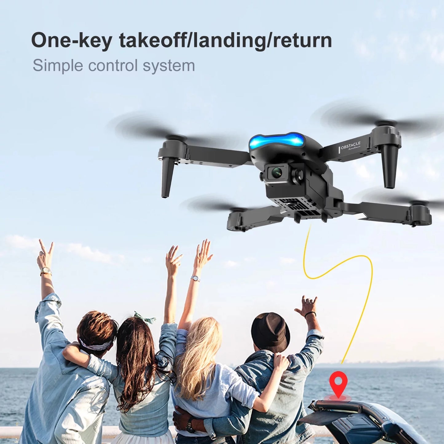 Drone with 4K HD Dual Camera for Adults Kids, RC Quadcopter with 2 Modular 1800Mah Batteries for 30 Mins Long Flight